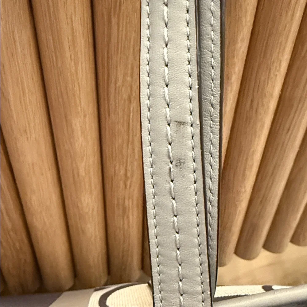 COACH Hamptons Weekend Signature Stripe Medium Tote Gray/silver